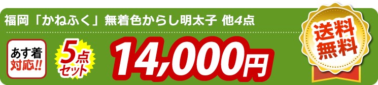 【目玉：福岡「かねふく」無着色からし明太子】5点セット 5点セット 14000円