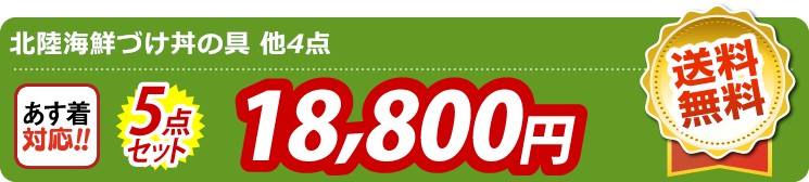 【目玉：北陸海鮮づけ丼の具】5点セット 5点セット 18800円