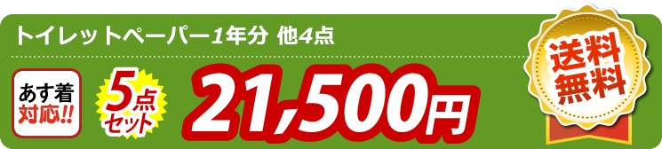【目玉：トイレットペーパー1年分】5点セット 5点セット 21500円