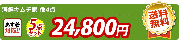 【目玉：海鮮キムチ鍋】5点セット 5点セット 24800円