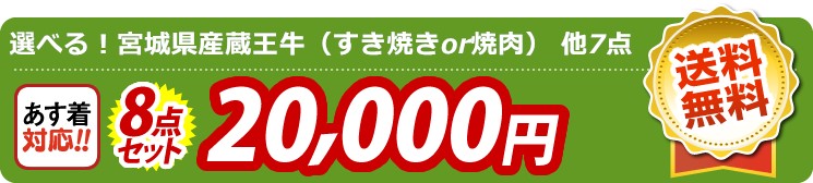 【目玉：選べる！宮城県産蔵王牛（すき焼きor焼肉）】8点セット 8点セット 20000円