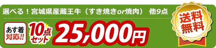 【目玉：選べる！宮城県産蔵王牛（すき焼きor焼肉）】10点セット 10点セット 25000円