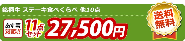 【目玉：銘柄牛 ステーキ食べくらべ】11点セット 11点セット 27500円