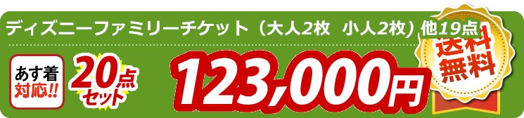 【目玉：ディズニーファミリーチケット（大人2枚  小人2枚)】20点セット 20点セット 123000円