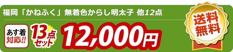 【目玉：福岡「かねふく」無着色からし明太子】13点セット 13点セット 12000円