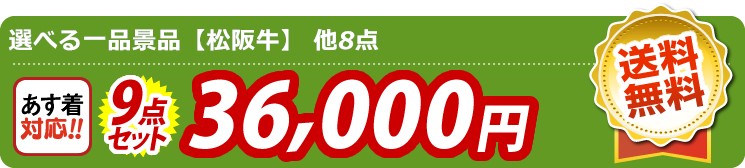 【目玉：選べる一品景品【松阪牛】】9点セット 9点セット 36000円