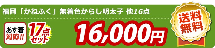 【目玉：福岡「かねふく」無着色からし明太子】17点セット 17点セット 16000円