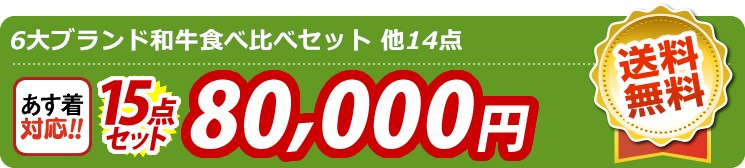 【目玉：6大ブランド和牛食べ比べセット】15点セット 15点セット 80000円