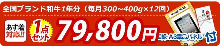 【目玉:全国ブランド和牛1年分(毎月300~400g×12回)】1点セット 1点セット 79800円