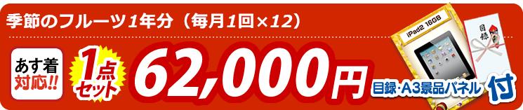 【目玉:季節のフルーツ1年分(毎月1回×12)】1点セット 1点セット 62000円