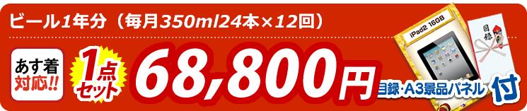 【目玉:ビール1年分(毎月350ml24本×12回)】1点セット 1点セット 68800円