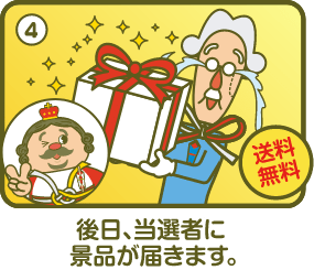 ④後日、当選者に景品が届きます。